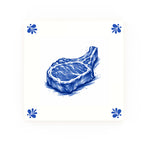 Pork Chop Delft blue decorative ceramic tile – Modern corner style
