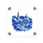 Portmeirion Delft blue tile – modern rounded corners