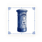 Post Box Delft blue decorative ceramic tile – classic corners