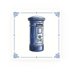 Post Box Delft blue decorative ceramic tile – classic corners