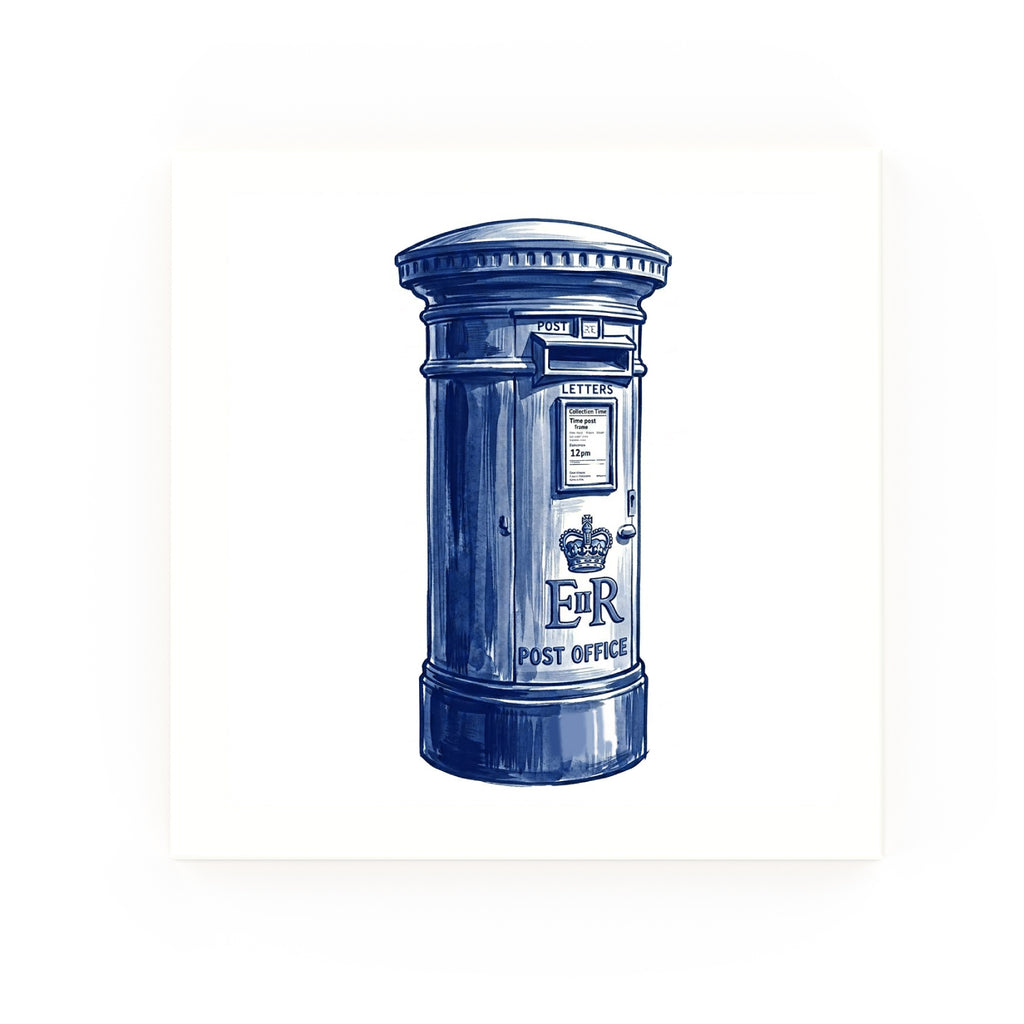 Delft blue ceramic tile no border – Post Box design