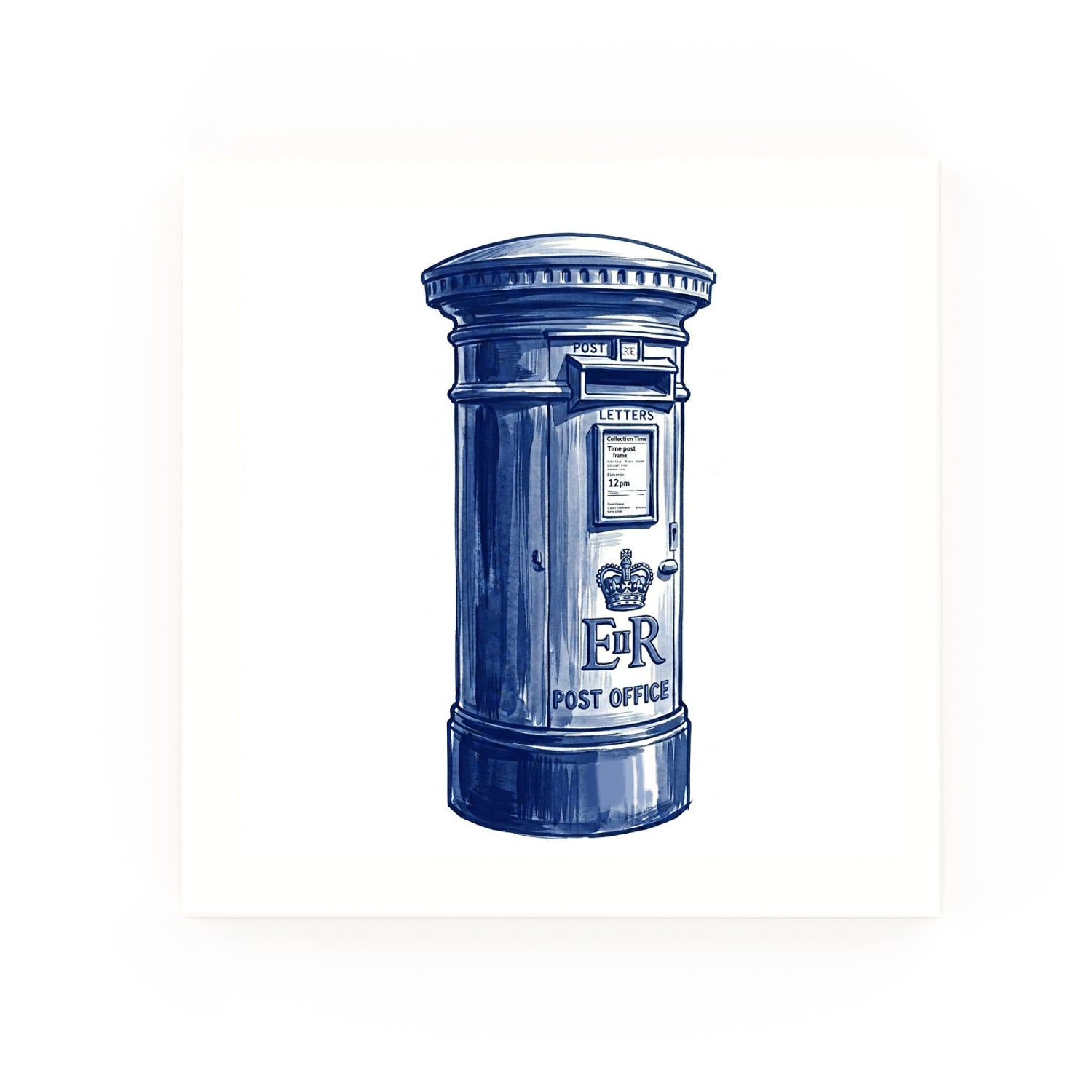 Delft blue ceramic tile no border – Post Box design