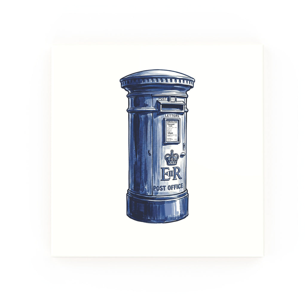 Delft blue ceramic tile no border – Post Box design