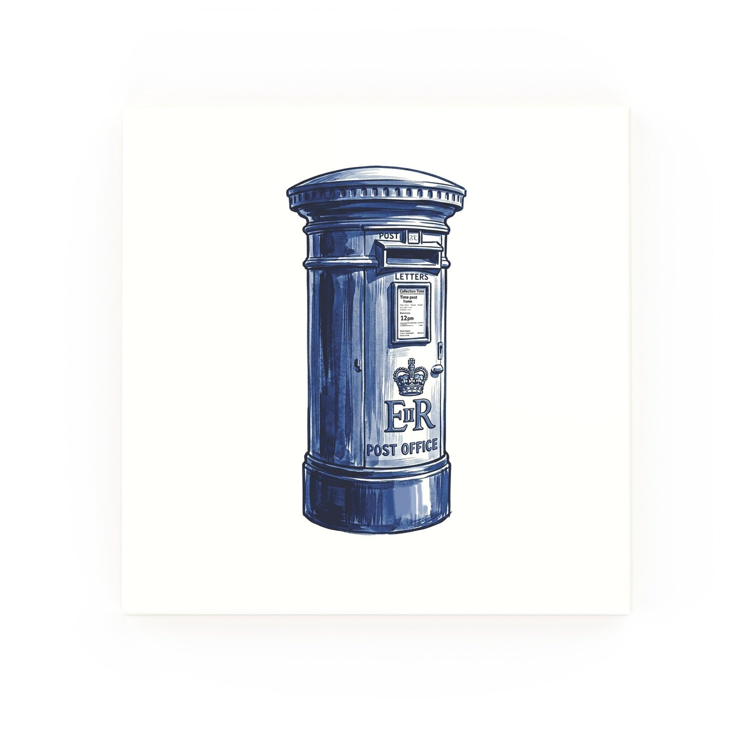 Delft blue ceramic tile no border – Post Box design