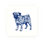 Pug Delft blue decorative ceramic tile – no corner style