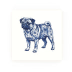 Pug Delft blue decorative ceramic tile – no corner style