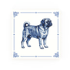 Puggle Delft blue decorative ceramic tile – Classic corner style