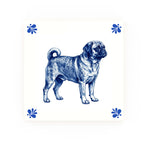 Puggle Delft blue decorative ceramic tile – Modern corner style