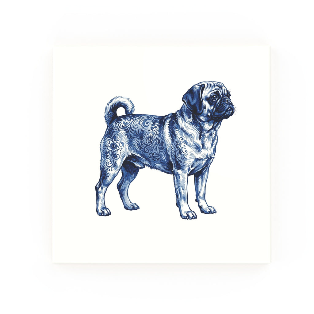 Puggle Delft blue decorative ceramic tile – no corner style