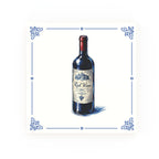 Red Wine Delft blue decorative ceramic tile – Classic corner style