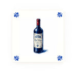 Red Wine Delft blue decorative ceramic tile – Modern corner style