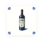 Red Wine Delft blue decorative ceramic tile – Modern corner style