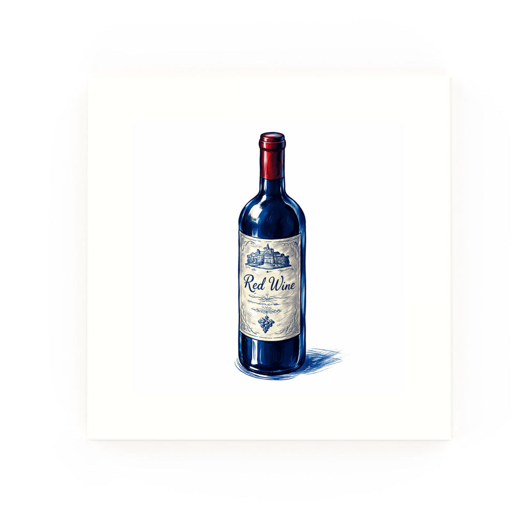 Red Wine Delft blue decorative ceramic tile – no corner style