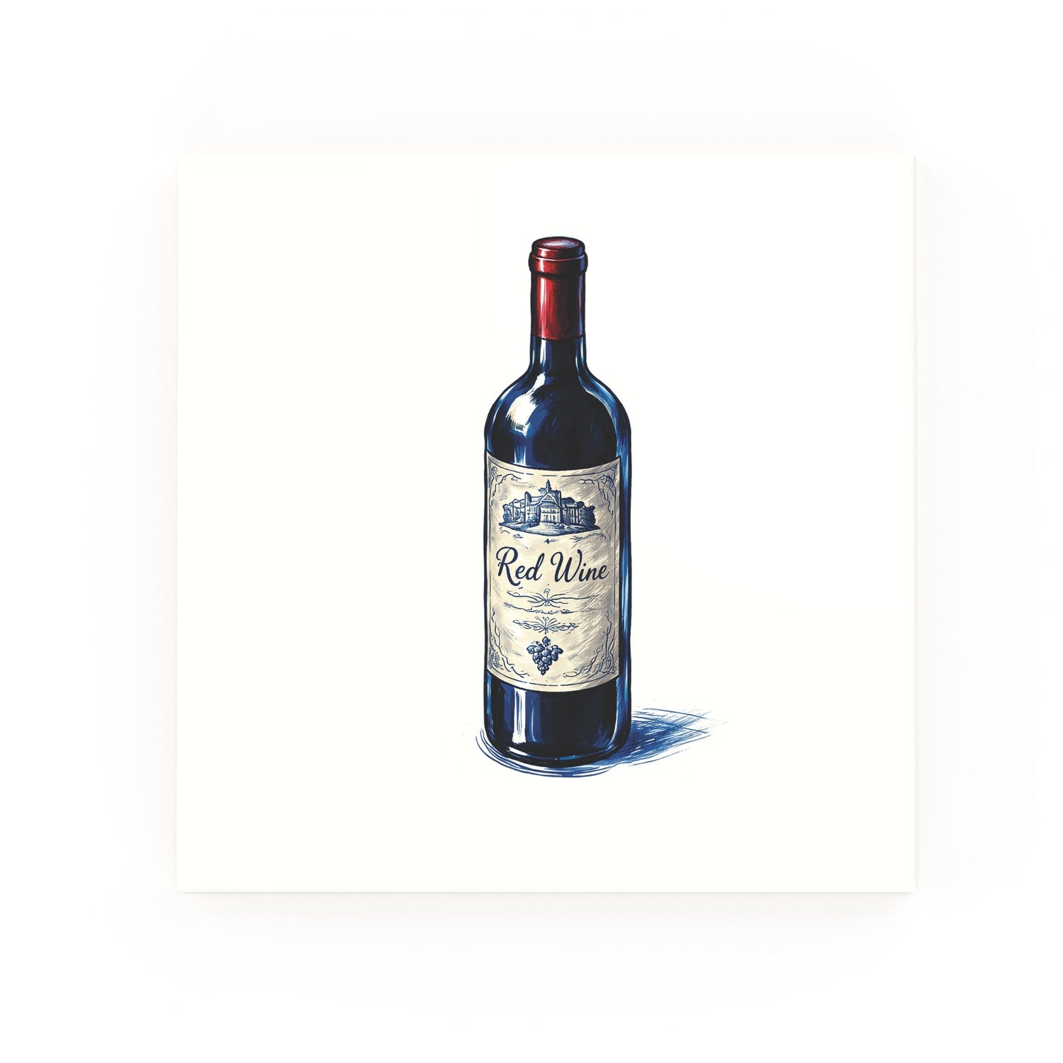 Red Wine Delft blue decorative ceramic tile – no corner style