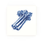 Rhubarb Delft blue decorative ceramic tile – no corner style