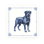 Rottweiler Delft blue decorative ceramic tile – Classic corner style