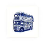Routemaster Bus Delft blue decorative ceramic tile – no corner style