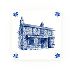 Rovers Return Delft blue decorative ceramic tile – Modern corner style