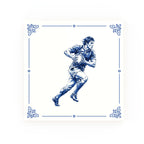 Rugby Union Delft blue decorative ceramic tile – Classic corner style