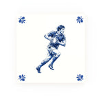 Rugby Union Delft blue decorative ceramic tile – Modern corner style