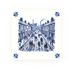 Salford Street Delft blue decorative ceramic tile – Modern corner style