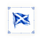 Scottish Flag Delft blue decorative ceramic tile – classic corners