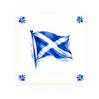 Scottish Flag Delft blue tile – modern rounded corners