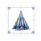 Shard Delft blue decorative ceramic tile – Classic corner style