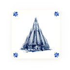 Shard Delft blue decorative ceramic tile – Modern corner style