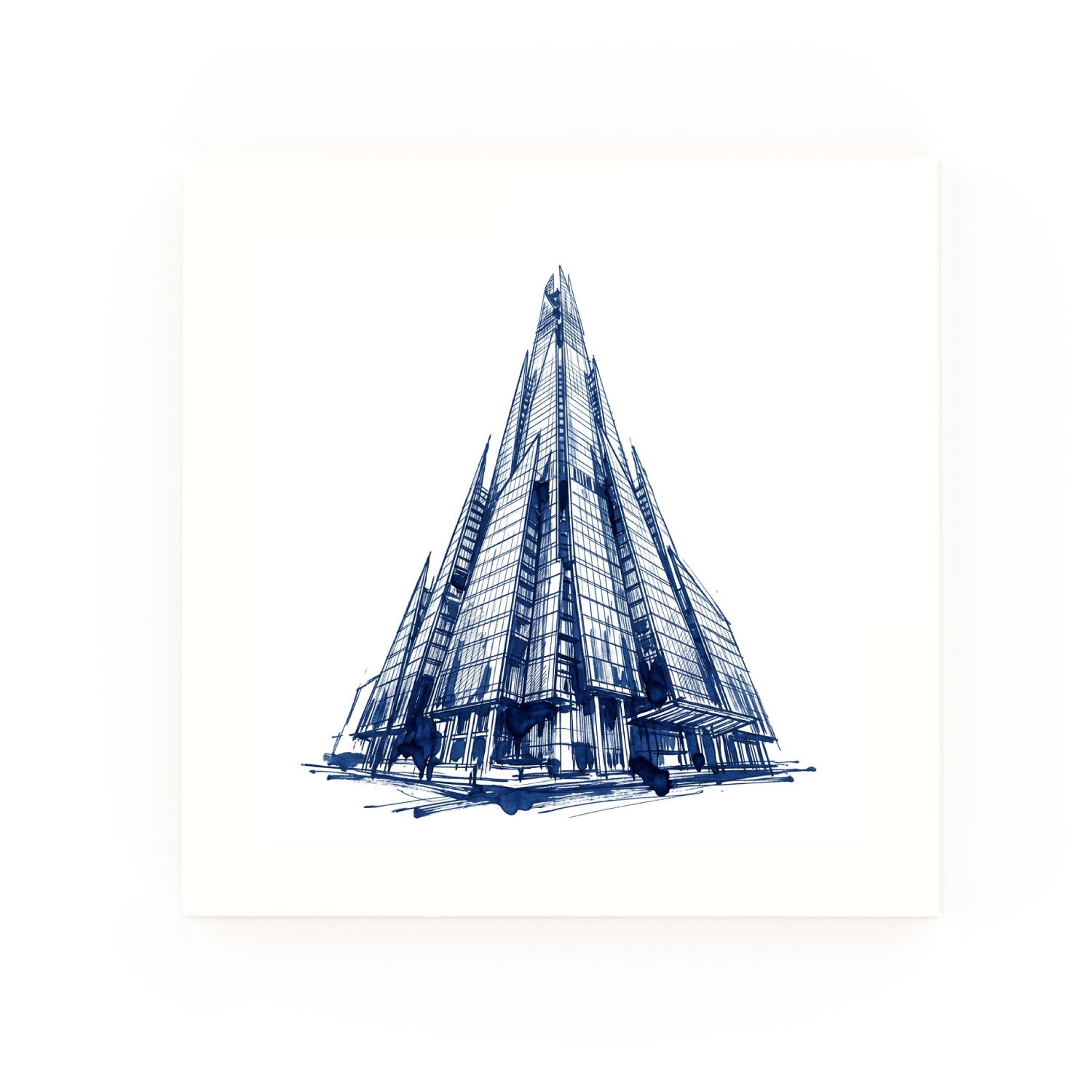 Shard Delft blue decorative ceramic tile – no corner style