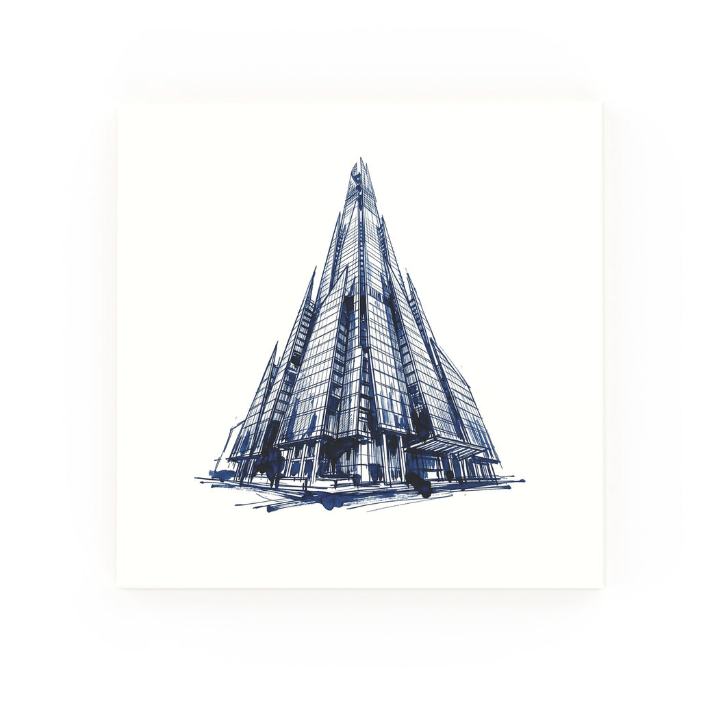 Shard Delft blue decorative ceramic tile – no corner style