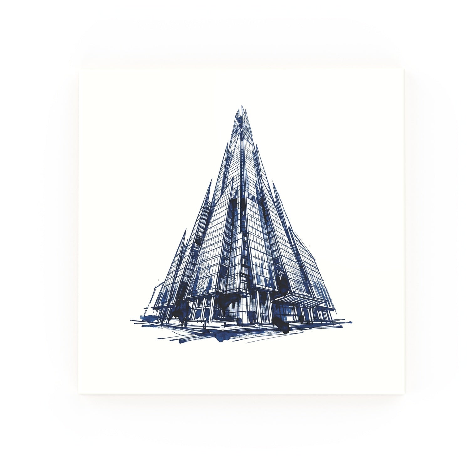 Shard Delft blue decorative ceramic tile – no corner style