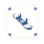 Snowboard Delft blue decorative ceramic tile – Modern corner style