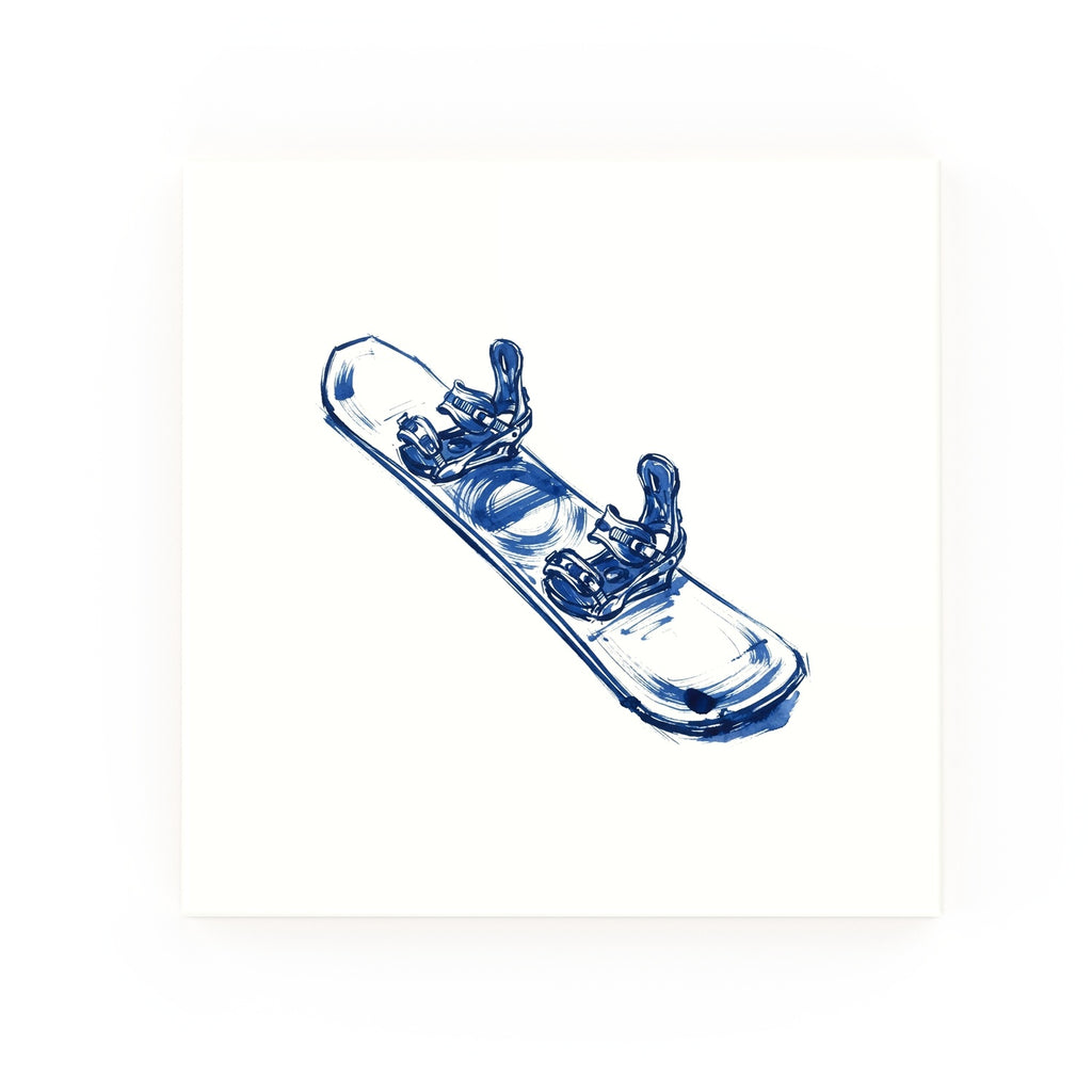 Snowboard Delft blue decorative ceramic tile – no corner style