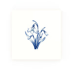 Snowdrops Delft blue decorative ceramic tile – no corner style