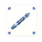 Sonic Screwdriver Delft blue decorative ceramic tile – Modern corner style