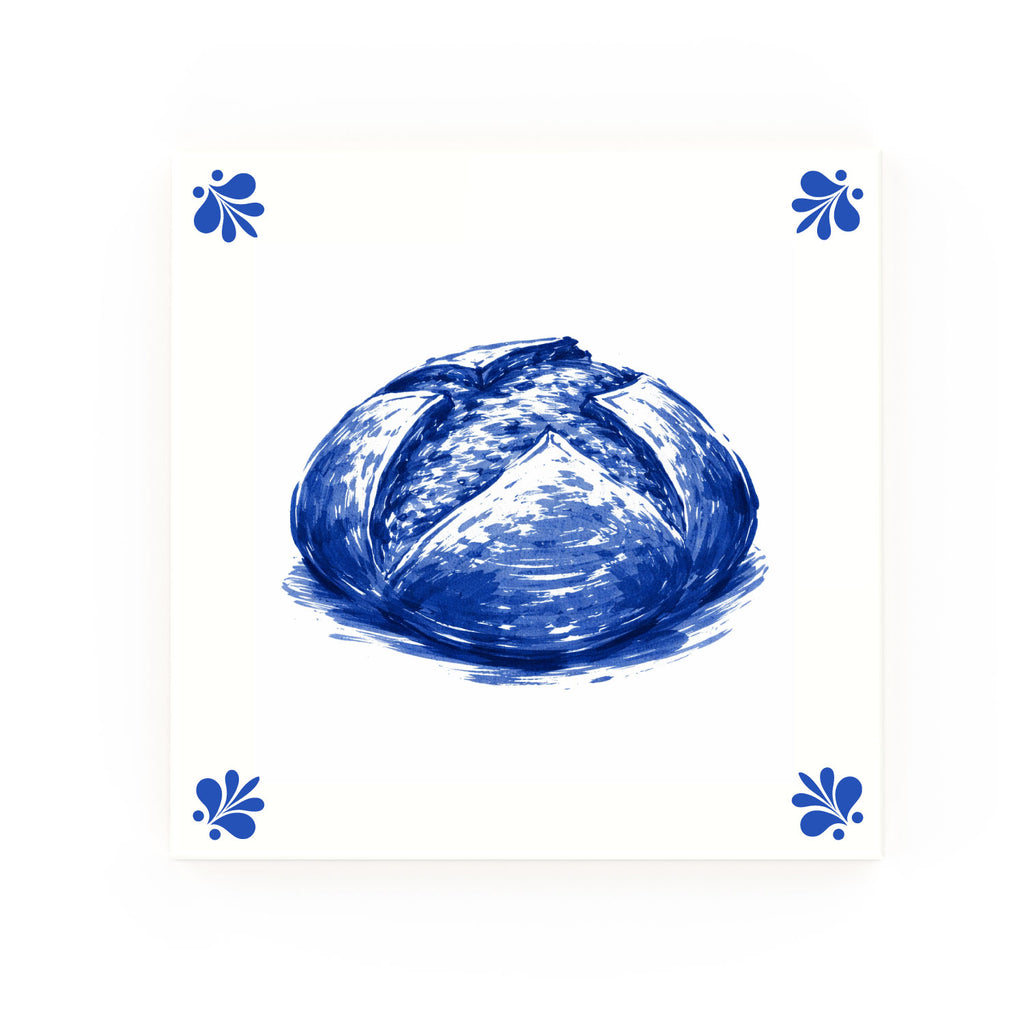 Sourdough Delft blue decorative ceramic tile – Modern corner style