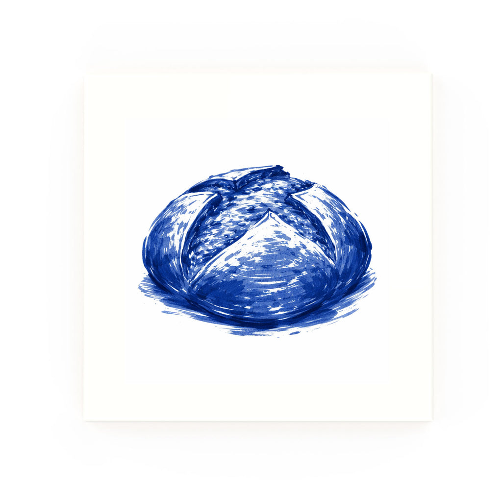 Sourdough Delft blue decorative ceramic tile – no corner style