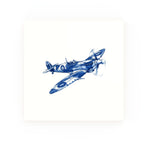 Spitfire Airplane Delft blue decorative ceramic tile – no corner style