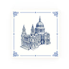 St Pauls Cathedral Delft blue decorative ceramic tile – Classic corner style