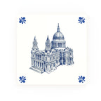 St Pauls Cathedral Delft blue decorative ceramic tile – Modern corner style