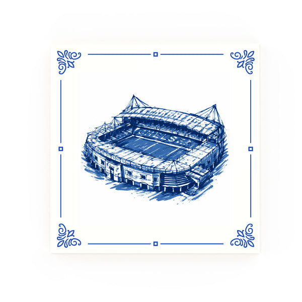 Stamford Bridge Delft blue decorative ceramic tile – Classic corner style