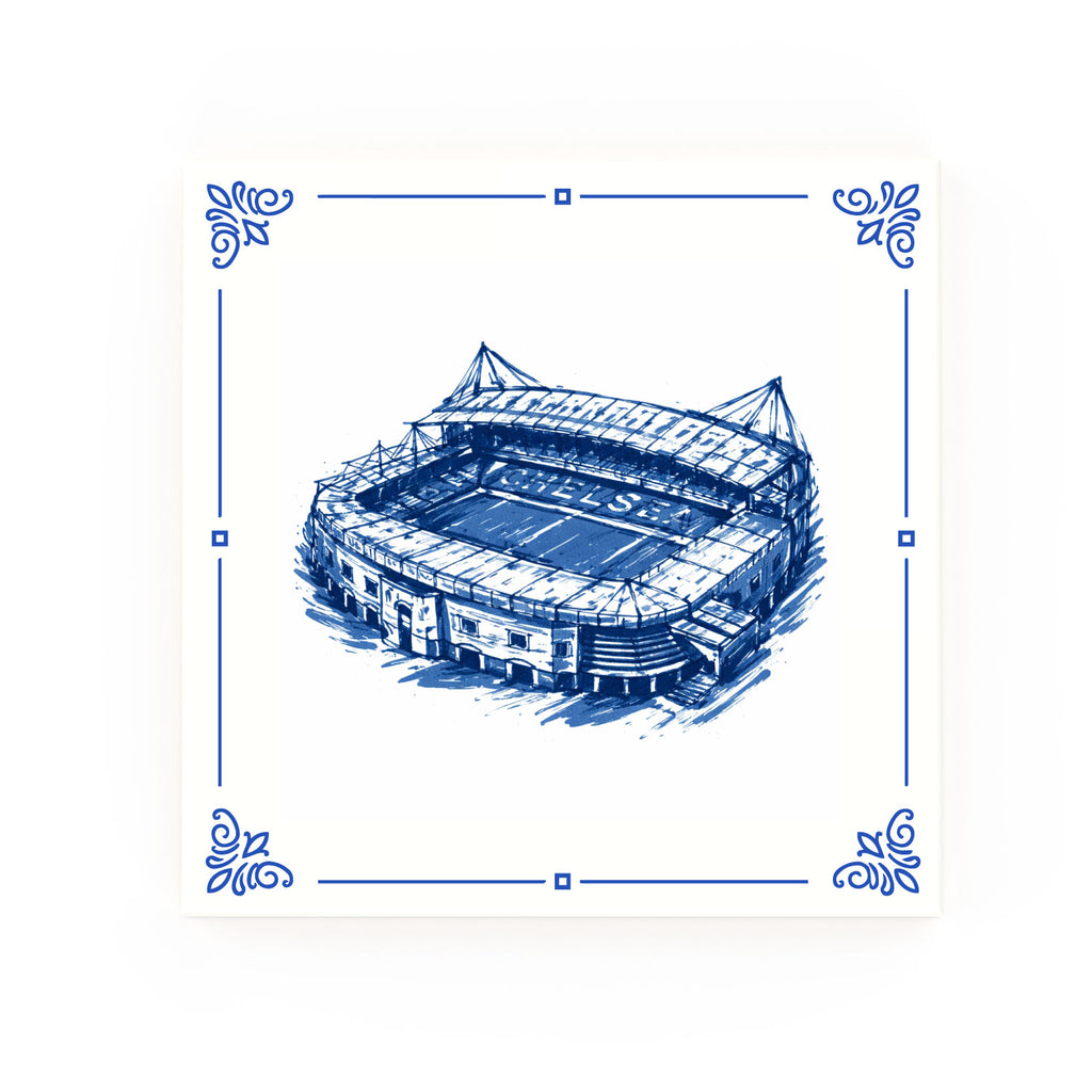 Stamford Bridge Delft blue decorative ceramic tile – Classic corner style