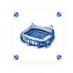 Stamford Bridge Delft blue decorative ceramic tile – Modern corner style