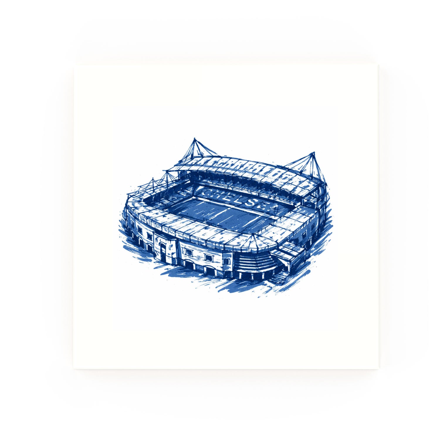 Stamford Bridge Delft blue decorative ceramic tile – no corner style