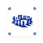 Stonehenge Delft blue tile – modern rounded corners