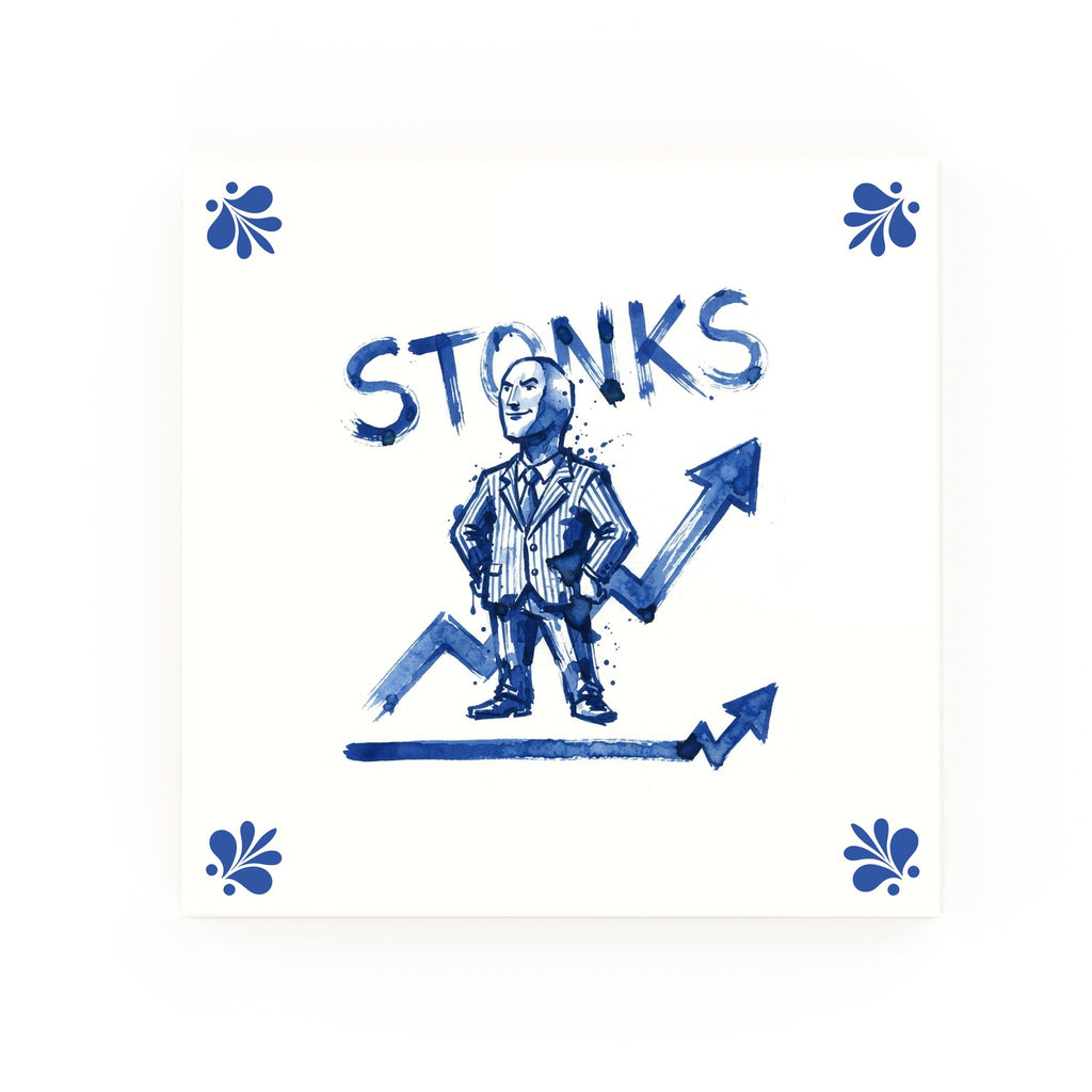 Stonks Delft blue decorative ceramic tile – Modern corner style