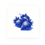 Strawberries Delft blue decorative ceramic tile – no corner style