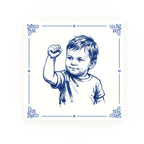 Success Kid Delft blue decorative ceramic tile – Classic corner style