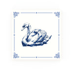 Swan Delft blue decorative ceramic tile – Classic corner style